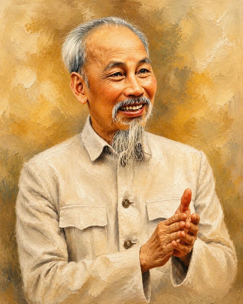 Ảnh Bác Hồ thể hiện vẻ ngoài giản dị gần gũi