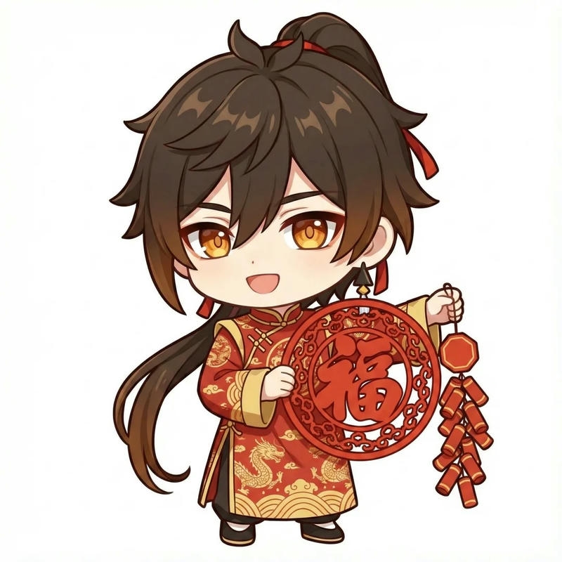 Ảnh tết chibi mang nét tạo hình mềm mại tinh tế