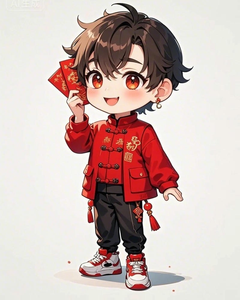 Ảnh tết chibi với tạo hình đáng yêu và rực rỡ