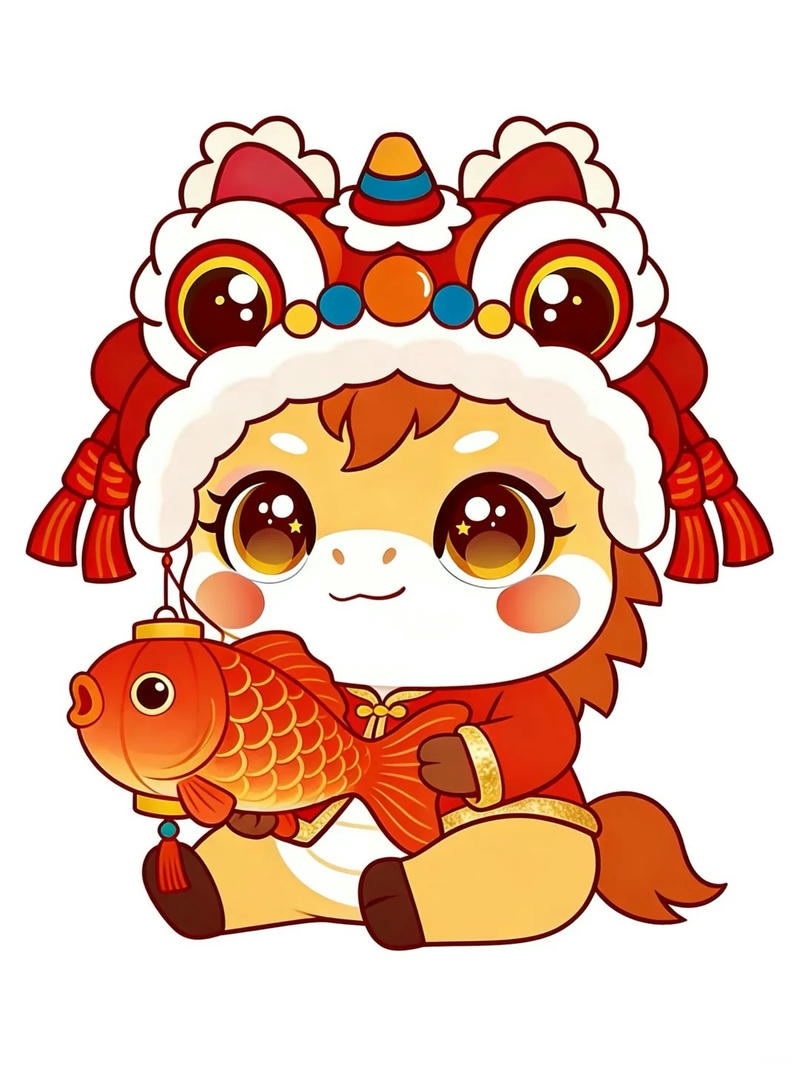 Ảnh tết chibi với tạo hình duyên dáng đáng yêu