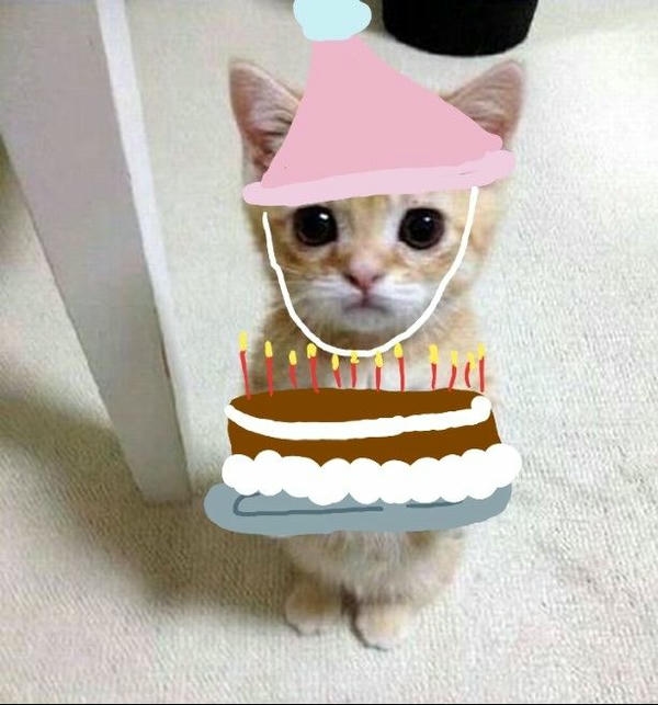 Hình meme happy birthday thể hiện cảm xúc phấn khởi