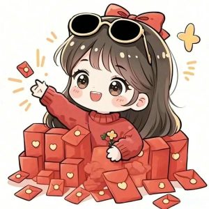 Hình tết phong cách chibi với tạo hình mềm mại