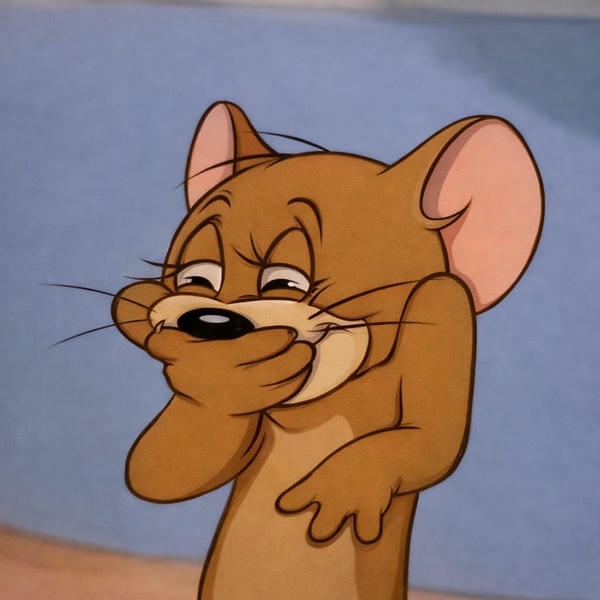 Meme chuột Jerry với biểu cảm tinh quái đáng yêu