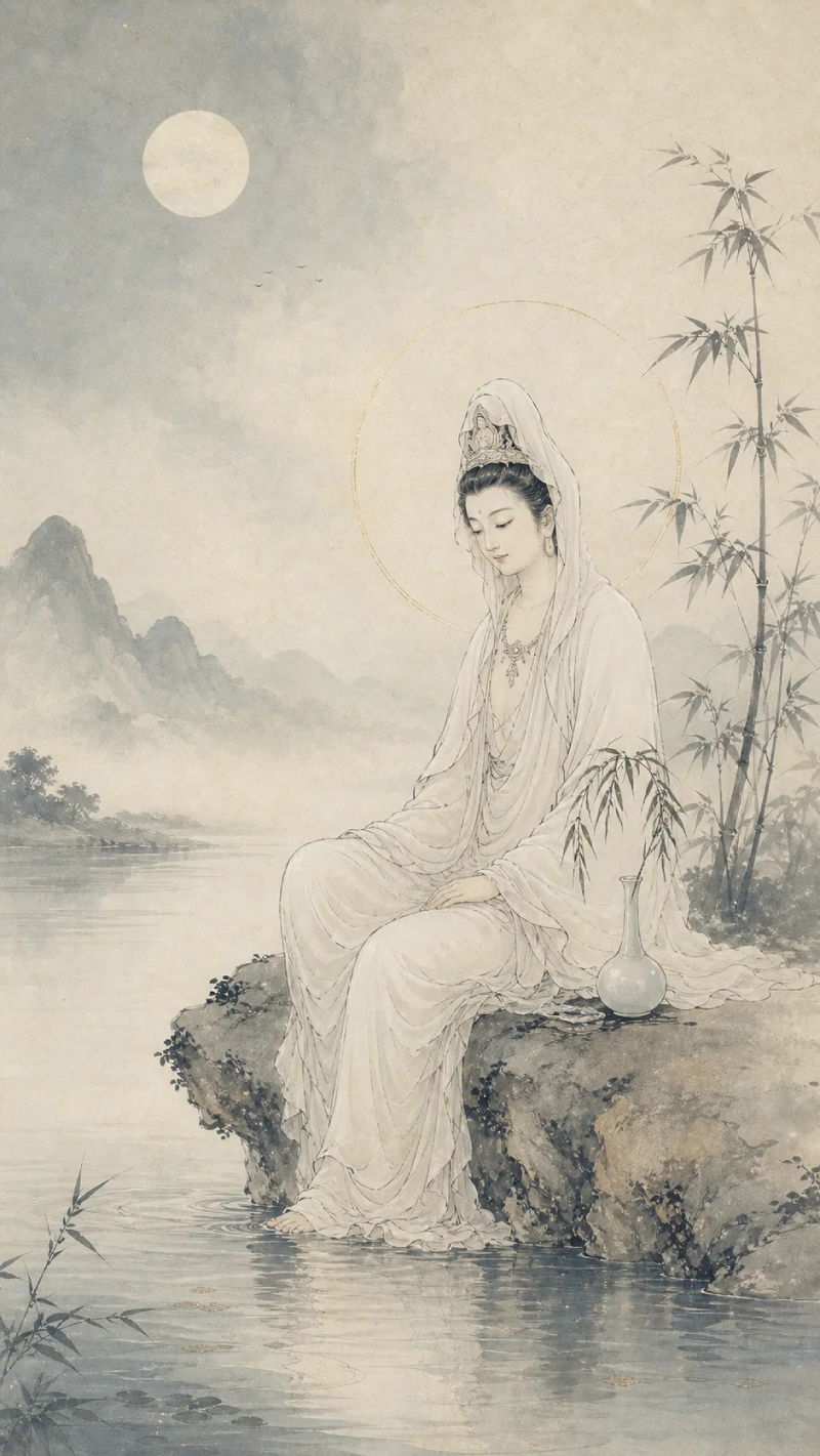 ảnh Quan Thế Âm Bồ Tát cưỡi đài sen
