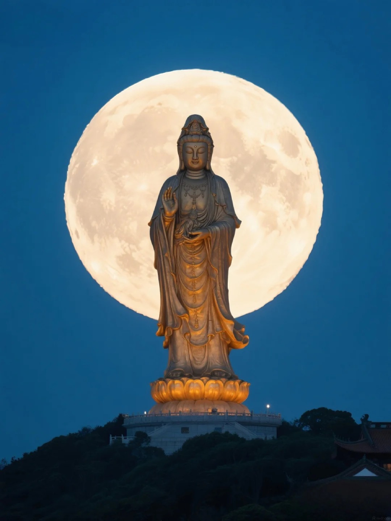 ảnh Quan Thế Âm Bồ Tát phát sáng