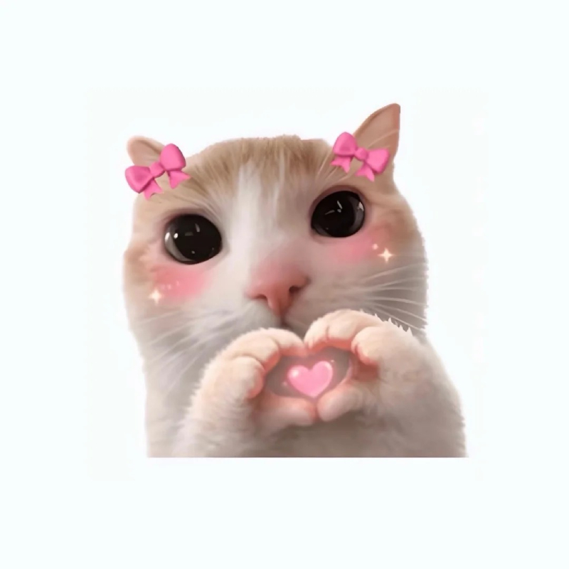 ảnh mèo meme thả tim