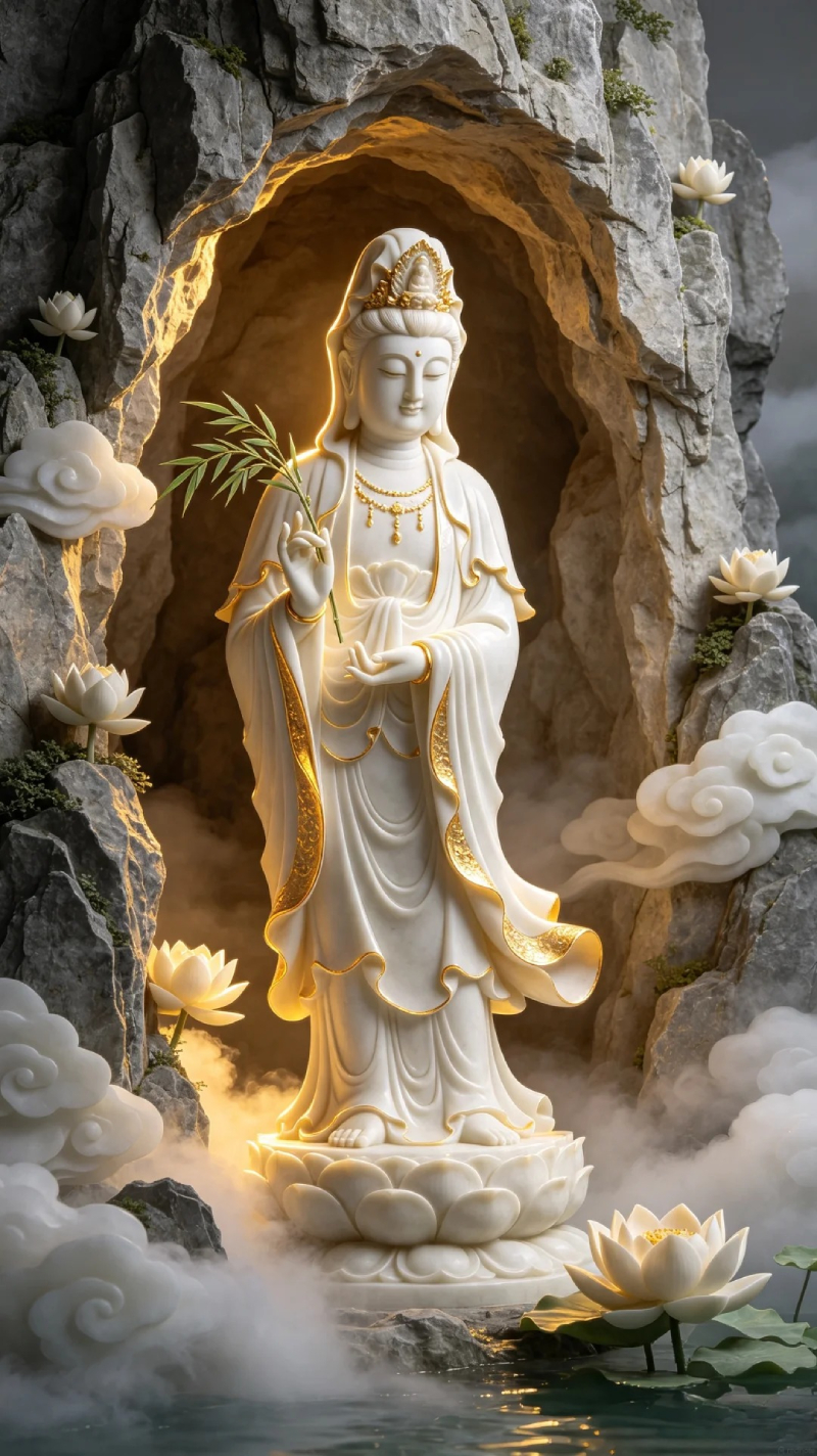 hình ảnh Quan Âm Bồ Tát nhẹ nhàng thanh tịnh
