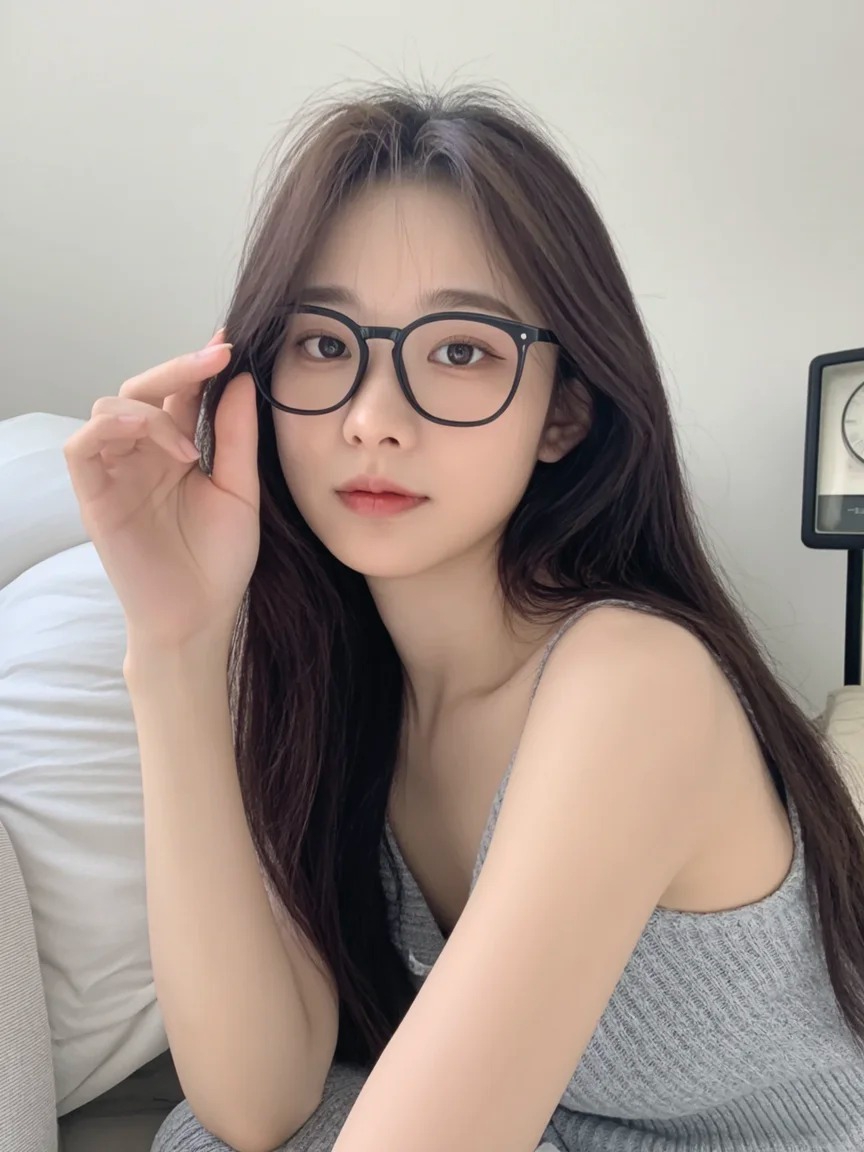 hình girl xinh đeo kính trẻ trung