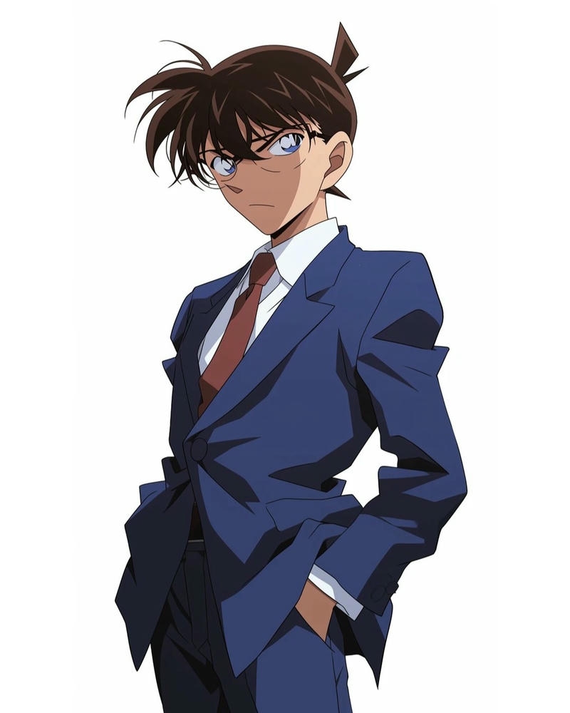 Ảnh Conan phiên bản lớn Shinichi mặc vest xanh lịch lãm điển trai
