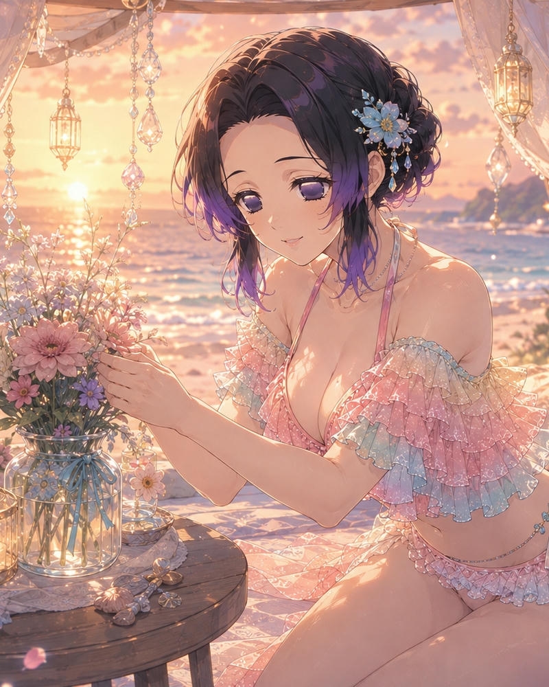 Shinobu sexy với gương mặt xinh đẹp cùng ánh mắt mê hoặc