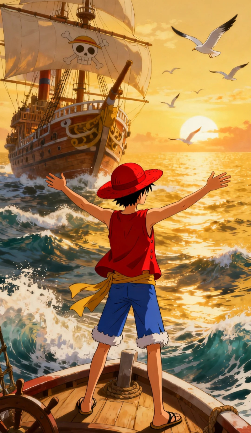 ảnh Luffy trong trang phục Mũ Rơm