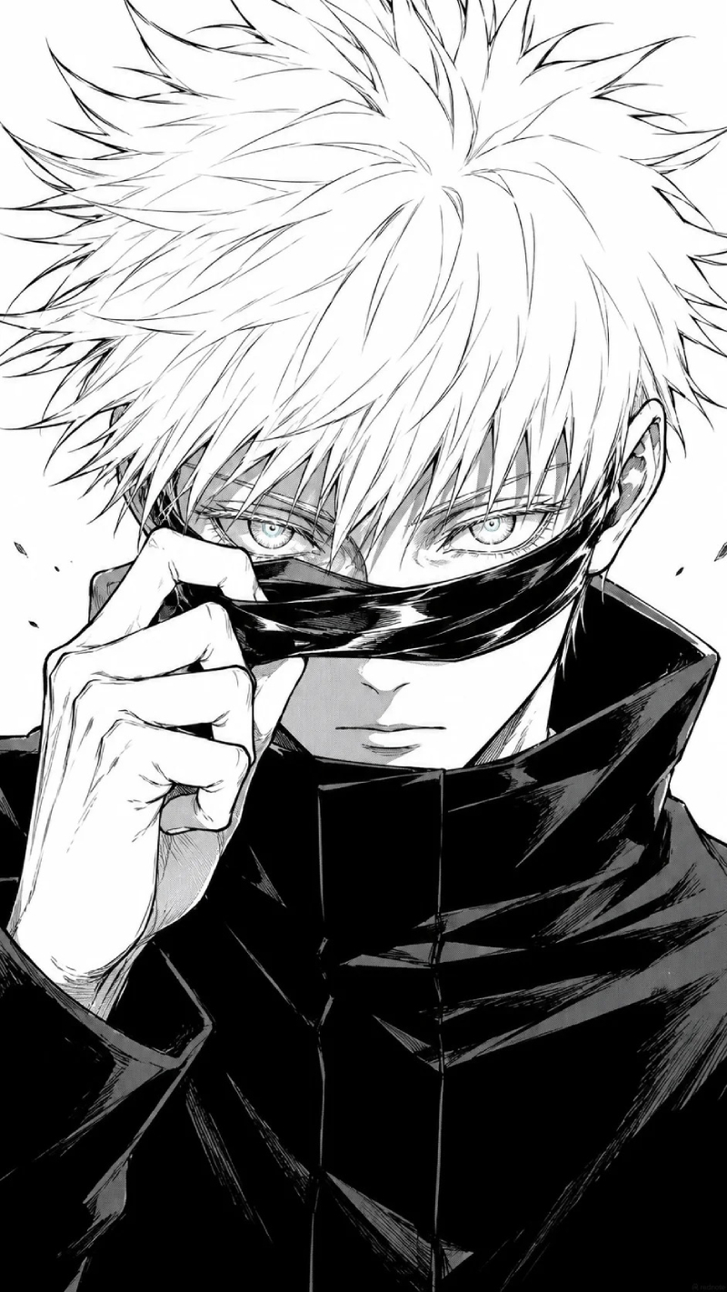 ảnh Satoru Gojo với biểu cảm lạnh lùng