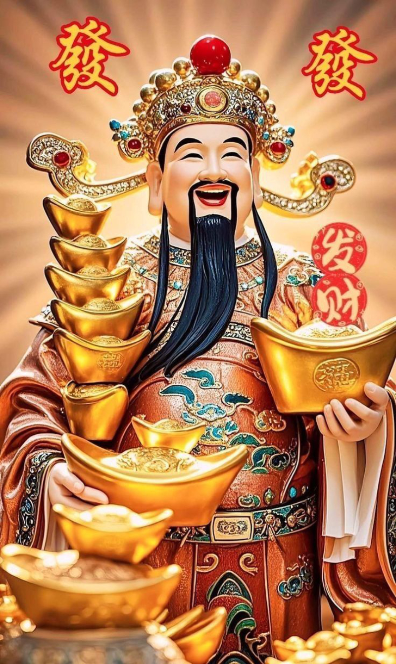 ảnh Thần Tài cầu bình an và tài lộc