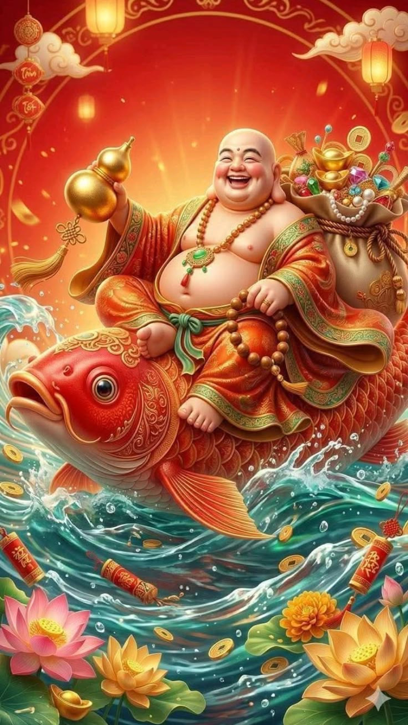 ảnh thần tài phong cách truyền thống