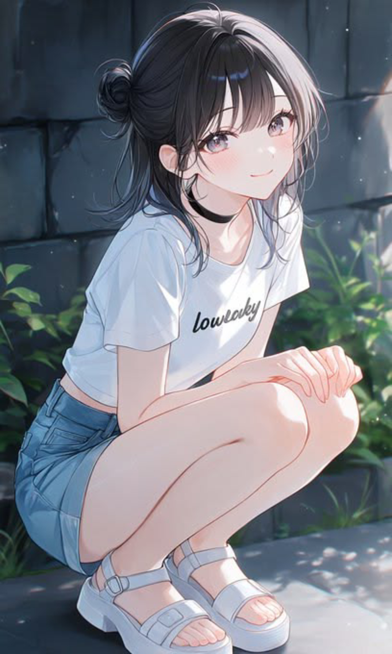 anime girl tóc dài đáng yêu