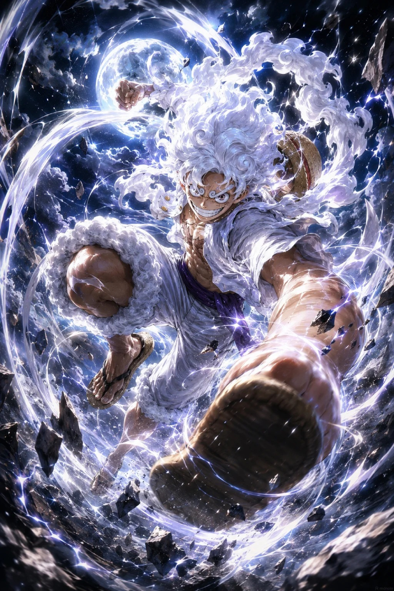 hình ảnh Luffy Gear 5 ấn tượng trong trận chiến