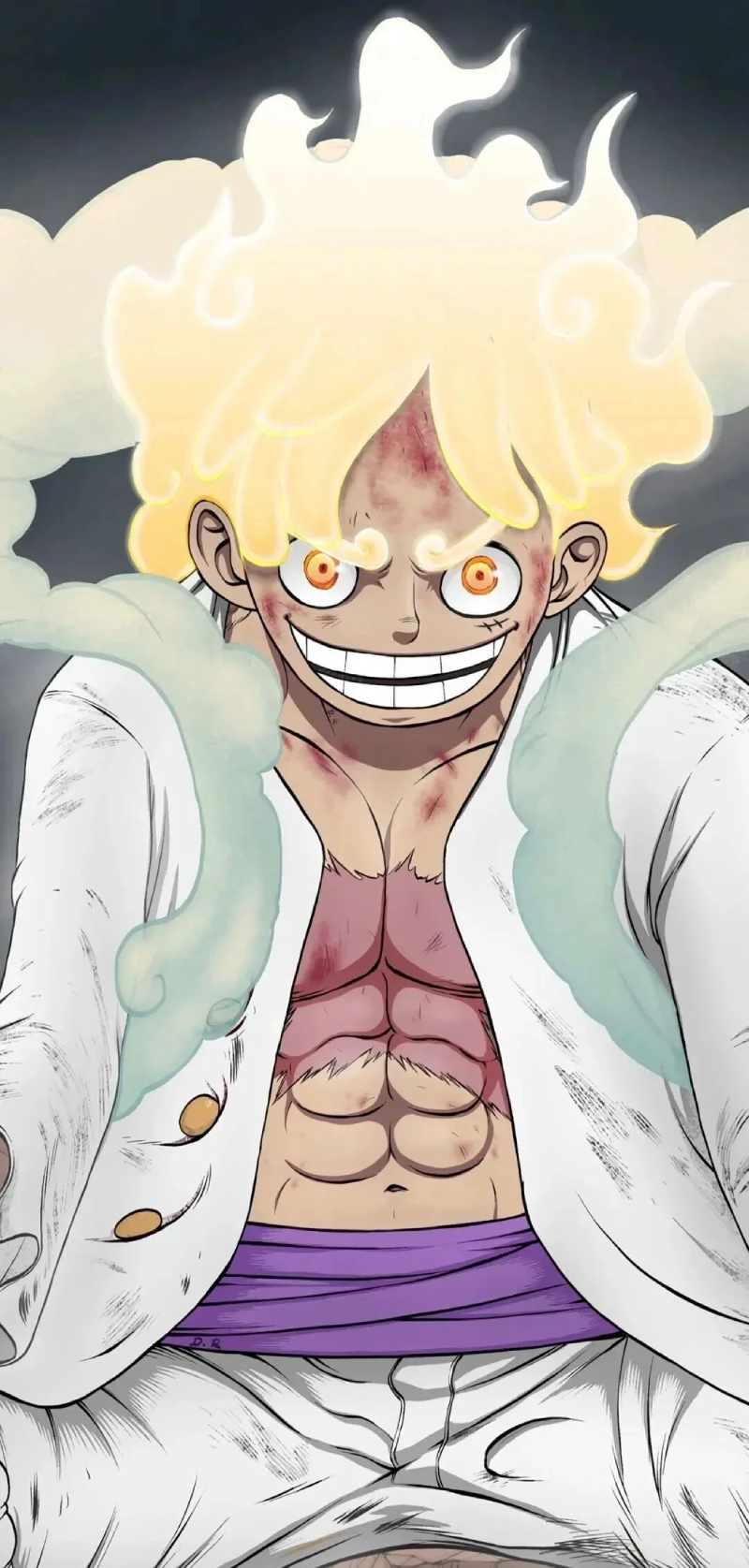 hình ảnh Luffy Gear 5 đầy năng lượng