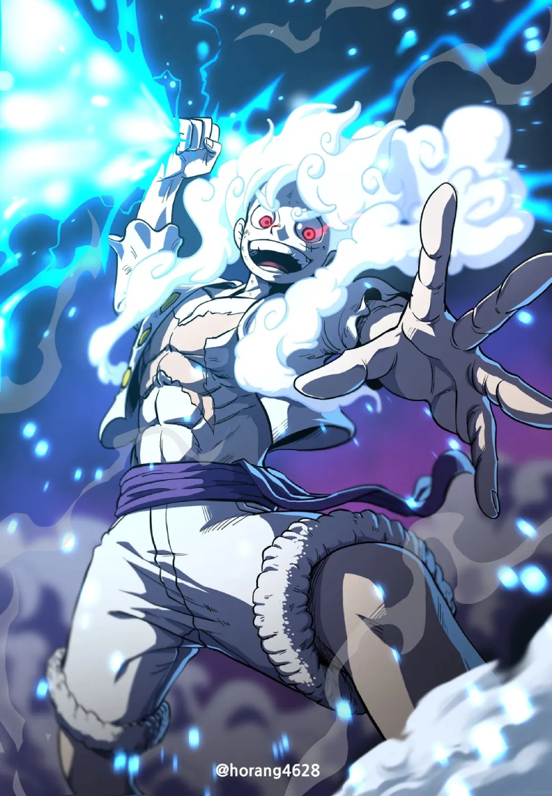 hình ảnh Luffy Gear 5 giữa khung cảnh chiến đấu1_睿奥的漫画书架_from rednote web