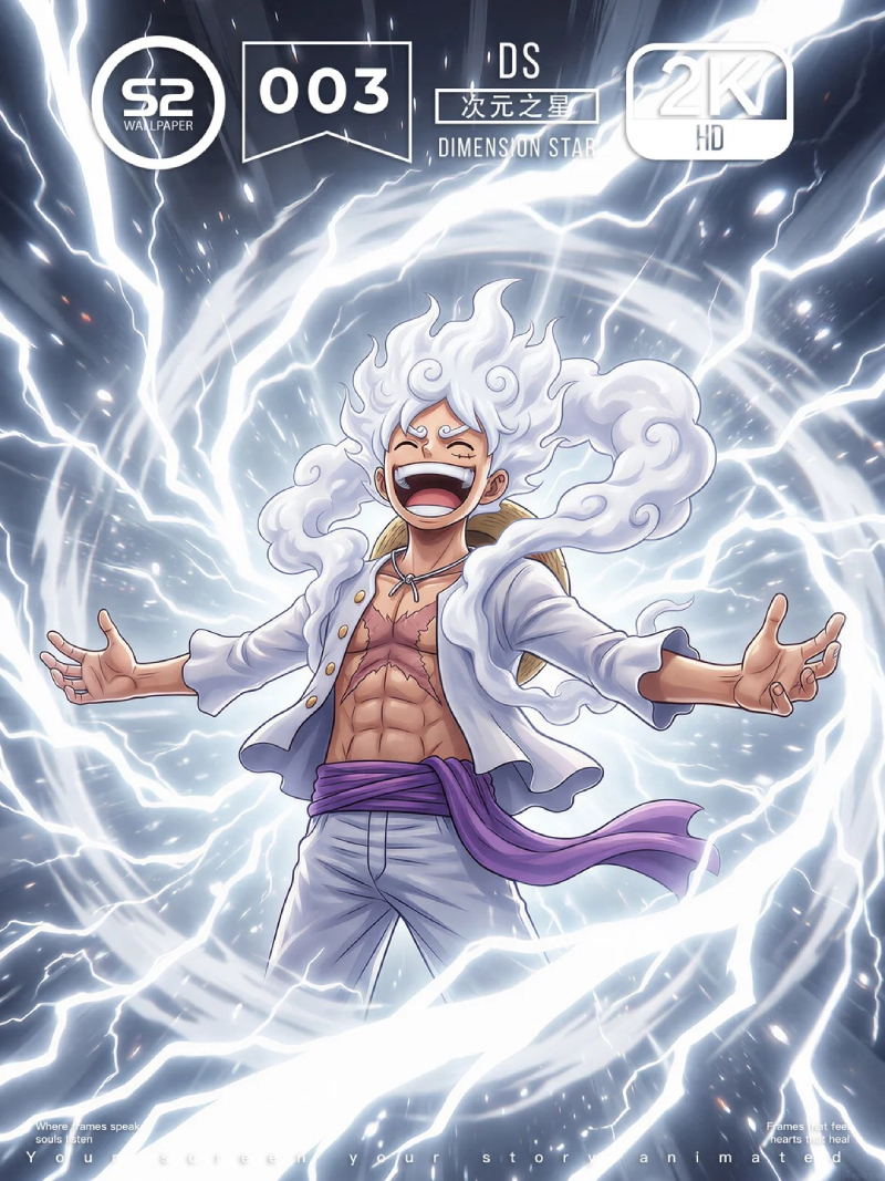 hình ảnh Luffy Gear 5 phong cách manga