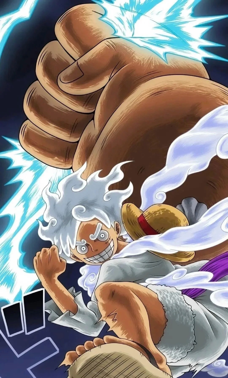 hình ảnh Luffy Gear 5 trong trận chiến