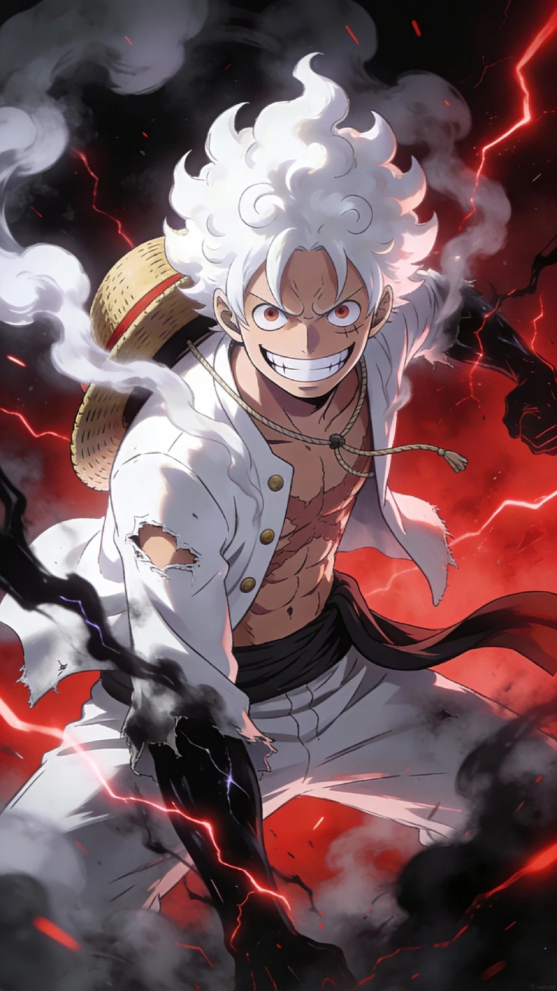 hình ảnh Luffy Gear 5 với sức mạnh Nika