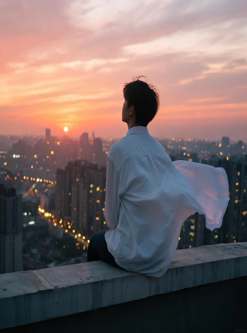 hình chàng trai ngồi một mình