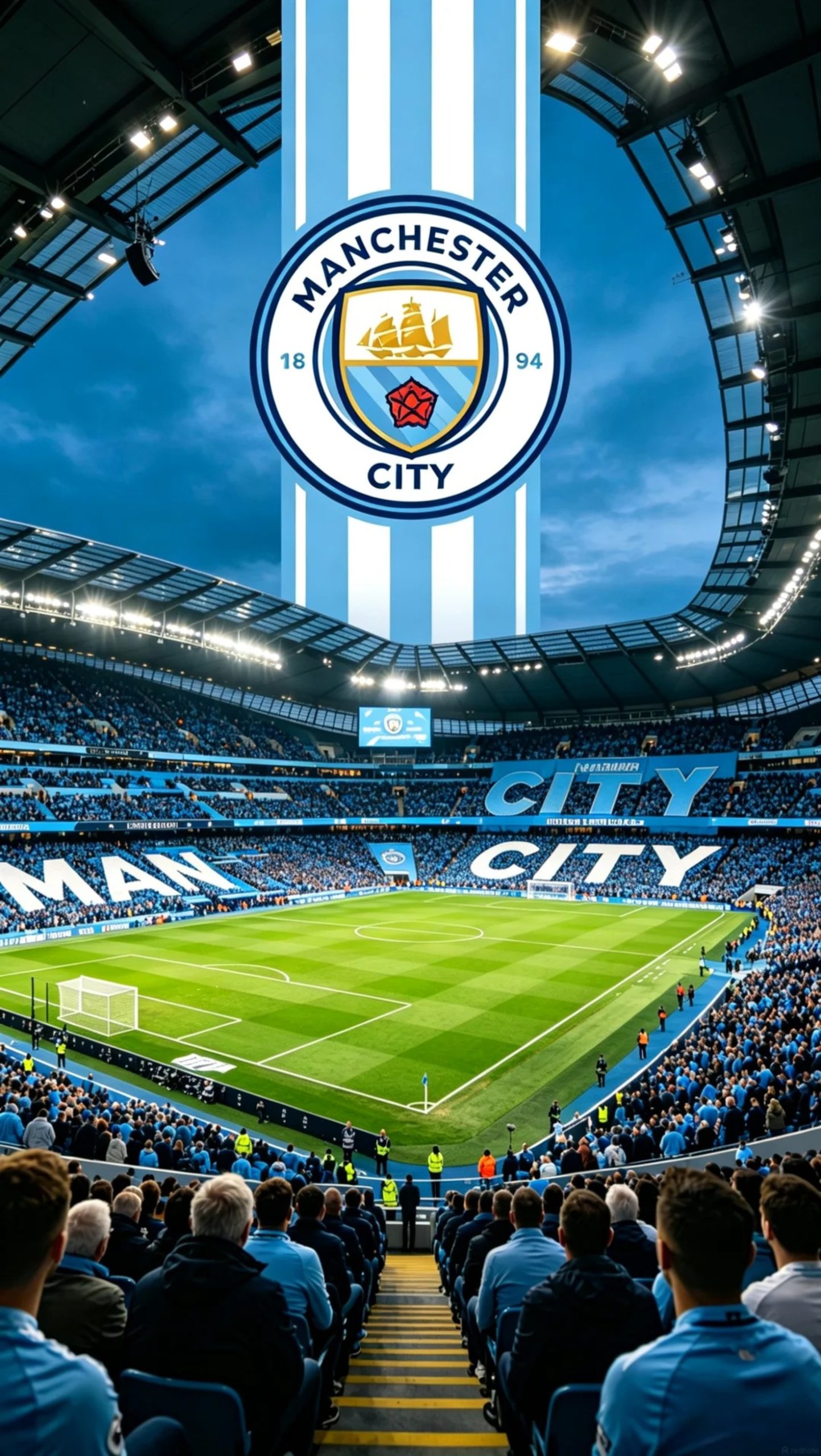 hình nền Man City đầy màu sắc