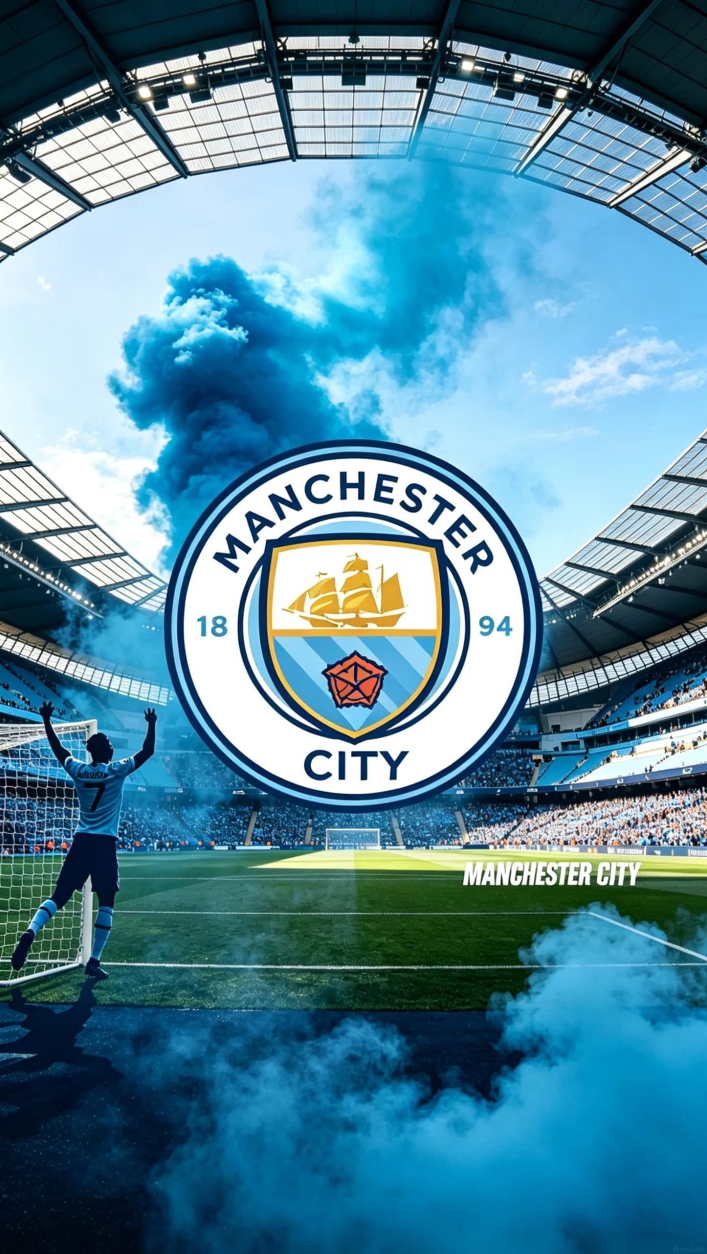 hình nền Man City phong cách tối giản