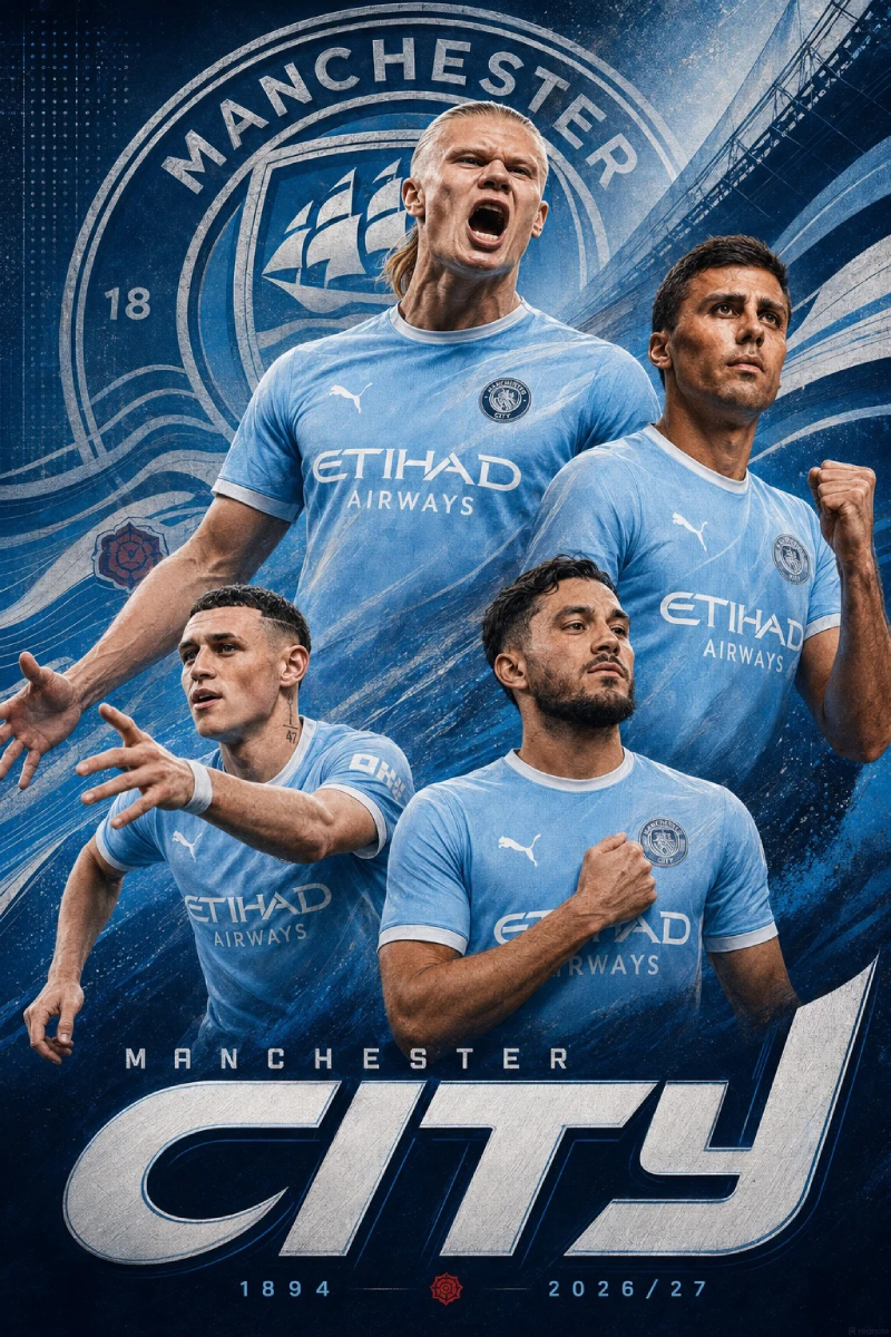 hình nền Man City với cầu thủ nổi bật