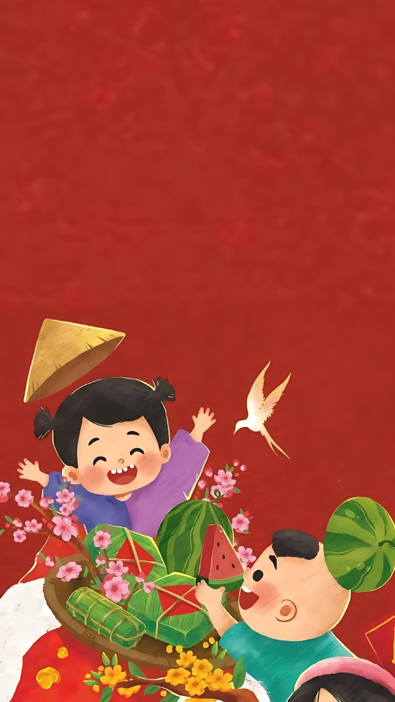 hình nền Tết đón xuân vui vẻ