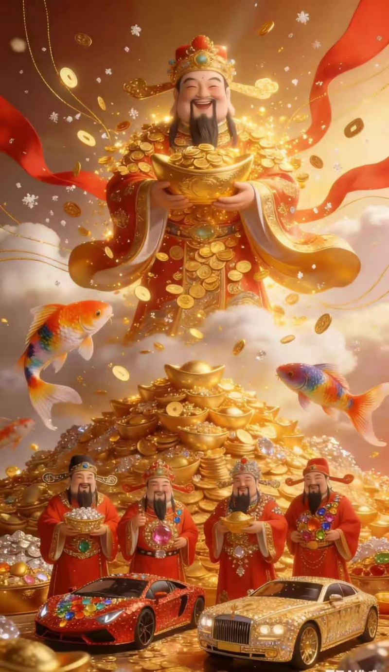 hình nền Thần Tài mang ý nghĩa may mắn