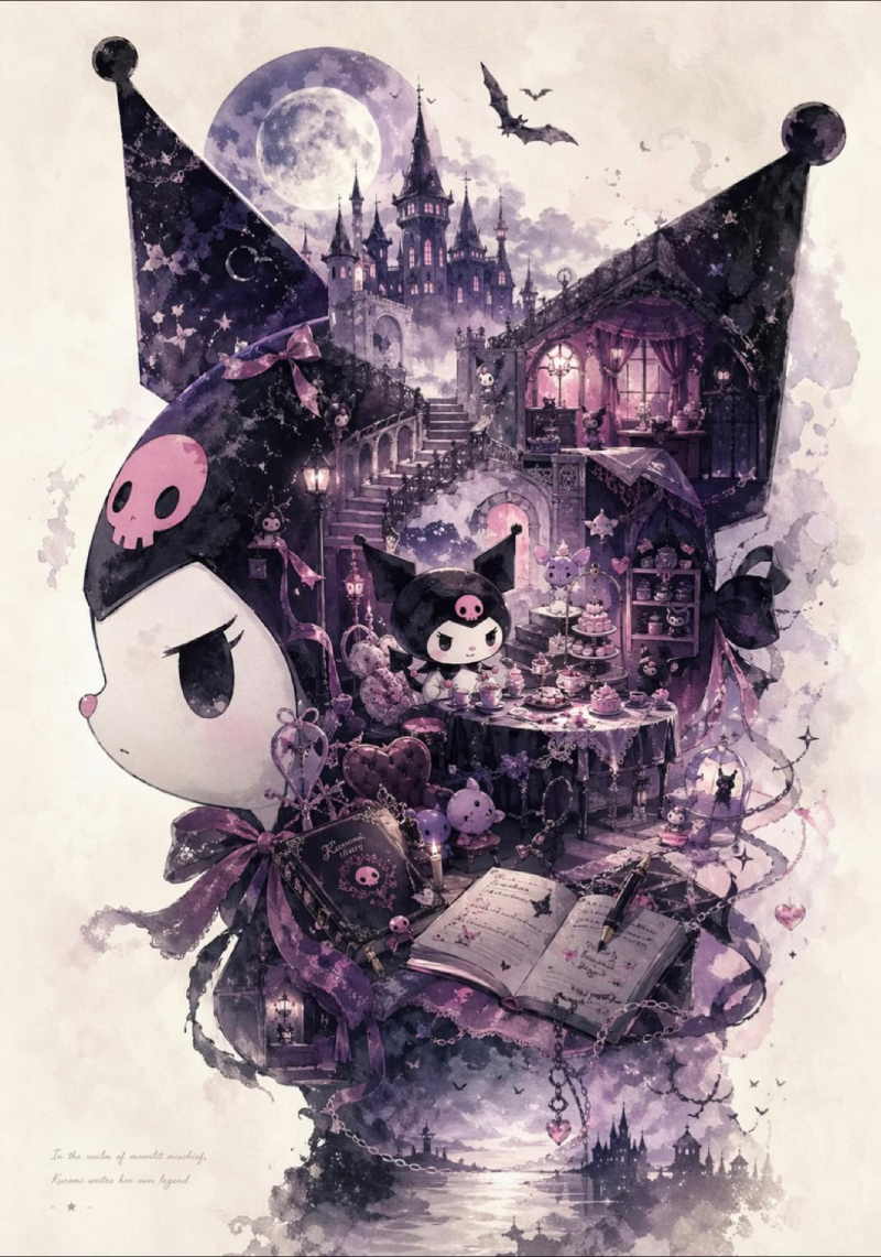 kuromi cute với biểu cảm dễ thương