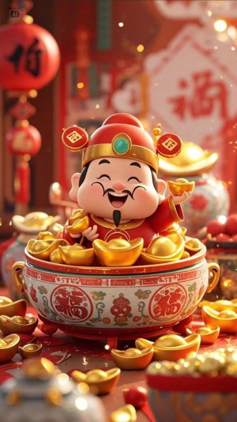 tranh Thần Tài phong thủy đẹp